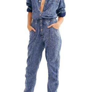 Free people denim jumpsuit